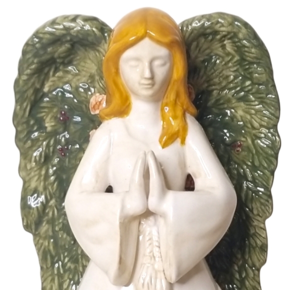 Praying Winged Angel Illuminated Reticulated Skirt‎ Christmas Angel 10" - Picture 3 of 10